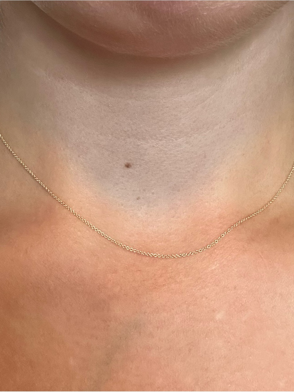 14K Solid Gold Delicate Rolo Chain 16"